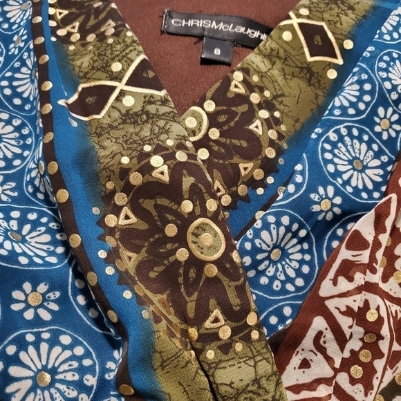 NWT Chris McLaughlin Print Tiered Midi Dress Size 6 - Picture 14 of 16